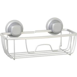 Zenna Home NeverRust PowerGrip Aluminum Suction Basket shower caddy, 1-Shelf