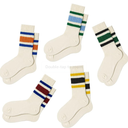 Fun Novelty Retro Striped Crew Socks For Women Sporty Calf Casual Cotton Tube Socks Women  3-5t