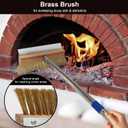 Pizza Oven Brush, Brass Wire Brushes with Scraper and Detachable 60.2inches Long Handle for Commercial Pizzaoven Cleaning, Kitchens Cleaning Brush for Restaurants, BBQ Shelf, Fireplace