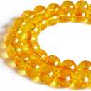 60pcs 6mm Citrine Beads Natural Gemstone Beads Round Loose Beads for Jewelry Making