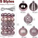 30PCS 2.36" Christmas Ball Ornaments Shatterproof Pink Christmas Tree Decorations Xmas Tree Balls Halloween Ornaments Dcor