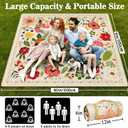 Picnic Blankets Waterproof Foldable Extra Large,80"x 80" Outdoor Beach Blanket Sandproof,3-Layer Lightweight Handy Mat Tote Picnic Camping Rugs for Outside Your Rv (Boho Vintage Floral)