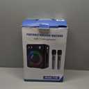 Karaoke Machine, Portable Bluetooth Karaoke Speaker with 2 Wireless Microphones, PA System for Adults Kids with LED Lights & Echo Adjustment, Supports TWS/TF/USB/AUX for Home Party (T03-2 MICS)