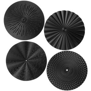 Hicarer 4 Pcs 12" Metal Wall Art Wall Decor Sunburst Hanging Metal Artwork Wall Decor Wall Art Decorations for Home Living Room Office (Black)