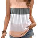 Ladlop Women Summer Square Neck Sleeveless Blouses Flowy Pleated Tunic Tank Tops Floral Print 11 XXL (XXL)