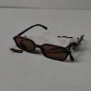 Retro Rectangular Sunglasses for Women Vintage Fashion Trendy Funny Small 90s Square Sunnies 2025 AP3698 (C3 Black/Brown)