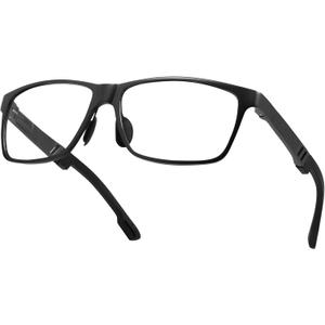 IBOANN Carbon Lightweight Blue Light Blocking Glasses for Men, Metal Frame Computer & Gaming Glasses - All-Day Screen Comfort (Black)