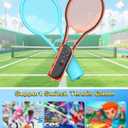 FYOUNG Tennis Racket for Nintendo Switch 2 Joy Cons, Hand Grips Compatible with Switch 2/OLED/Switch 1 Handle Grip Holder for Mario Tennis Aces Sports Game Accessories with Hand Staps-2 Packs