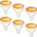 LED MR16 Orange Light Bulb 4W, 20W 35W 50W Halogen Equivalent, 12V Low Voltage GU5.3 Bi-Pin Led Orange Bulbs for Halloween Outdoor Landscape Yard Garden Tree Pool Holiday Lighting, 38 Deg, 6 Pack
