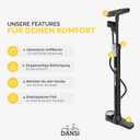 DANSI Bike Floor Pump with Gauge, Floor Bicycle Pump with Both Presta and Schrader Bicycle Pumps Valves High Pressure 180Psi Multi-Purpose Portable Air Pump for Road Bike MTB Sports Balls (Black)