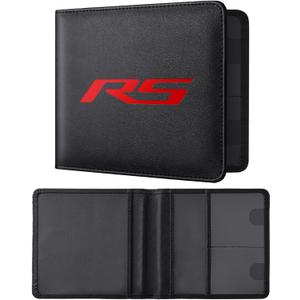 Leather Car Registration and Insurance Cards Holder Compatible with Chevy Camaro RS Cars, Vehicle Glove Box Car Organizer with Magnetic Shut, Documents License for Camaro RS Owners (Small (13cm x 14cm))