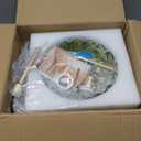 Gold Floor Lamps for Living Room Vintage Green Floor Lamp with Remote Control & Glass Lampshape,Dimmable Mid Century Modern Standing Lamp Tall Flower Lamp Brass Floor lamp for Bedroom Corner (10.2inch)