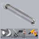 16 Inch Shower Grab Bar 1.25" Dia Brushed Nickel Anti Slip Bathroom Grab Bar, 304 Stainless Steel Knurled Handicap Grab Bars, Safety Support Handrail Bath Shower Handle for Elderly Injury Senior