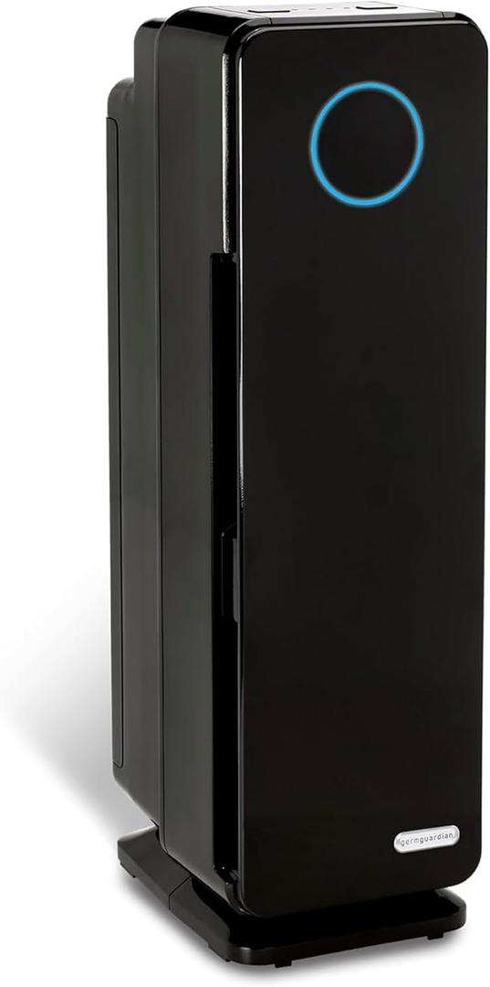 GermGuardian 5-In-1 HEPA Air Purifier for Home, Pet Air Purifier with HEPA Air Filter & UV-C Light, AC4300BPTCA, 743 Sq. Ft., 22'' Tower, Black
