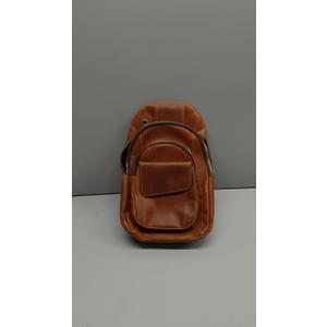 The Tannery Handmade Buffalo Leather Multipurpose Travel Hiking Crossbody Chest Backpack with Adjustable Shoulder Strap, Thanks Giving (Brown, Small) The Tannery Handmade Buffalo Leather Multipurpose Travel Hiking Crossbody Chest Backpack with Adjustable Shoulder Strap, Thanks Giving (Brown, Small)