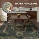 Engiw Olive Green 9x12 Area Rugs for Living Room Bedroom Rug Washable Vintage Neutral Farmhouse Rug Carpet Dining Room Rugs Office Retro Oriental Easy Clean Non Slip Large