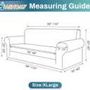 Asnomy Couch Covers for 3 Cushion Couch Stretch Sofa Covers Slipcovers, Pet Protector Furniture Covers for Dogs Cats Spandex Jacquard Fabric Small Checks X-LargeCharcoal Ash