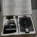 Coffee Mug Warmer Set, 1F Precision Temperature Control Smart Heated Mug for Desk, Electric Coffee Warmer with Auto Shut Off & Real-Time Temp Display, Gifts for Men Women, 15oz Ceramic Mug, Black (Dark Grey)