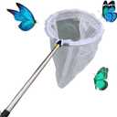 Telescopic Insect and Butterfly Net Catching Insects Bugs Fishing Nets, Stainless Steel Handle Extends from 15 Inches to 59 Inches