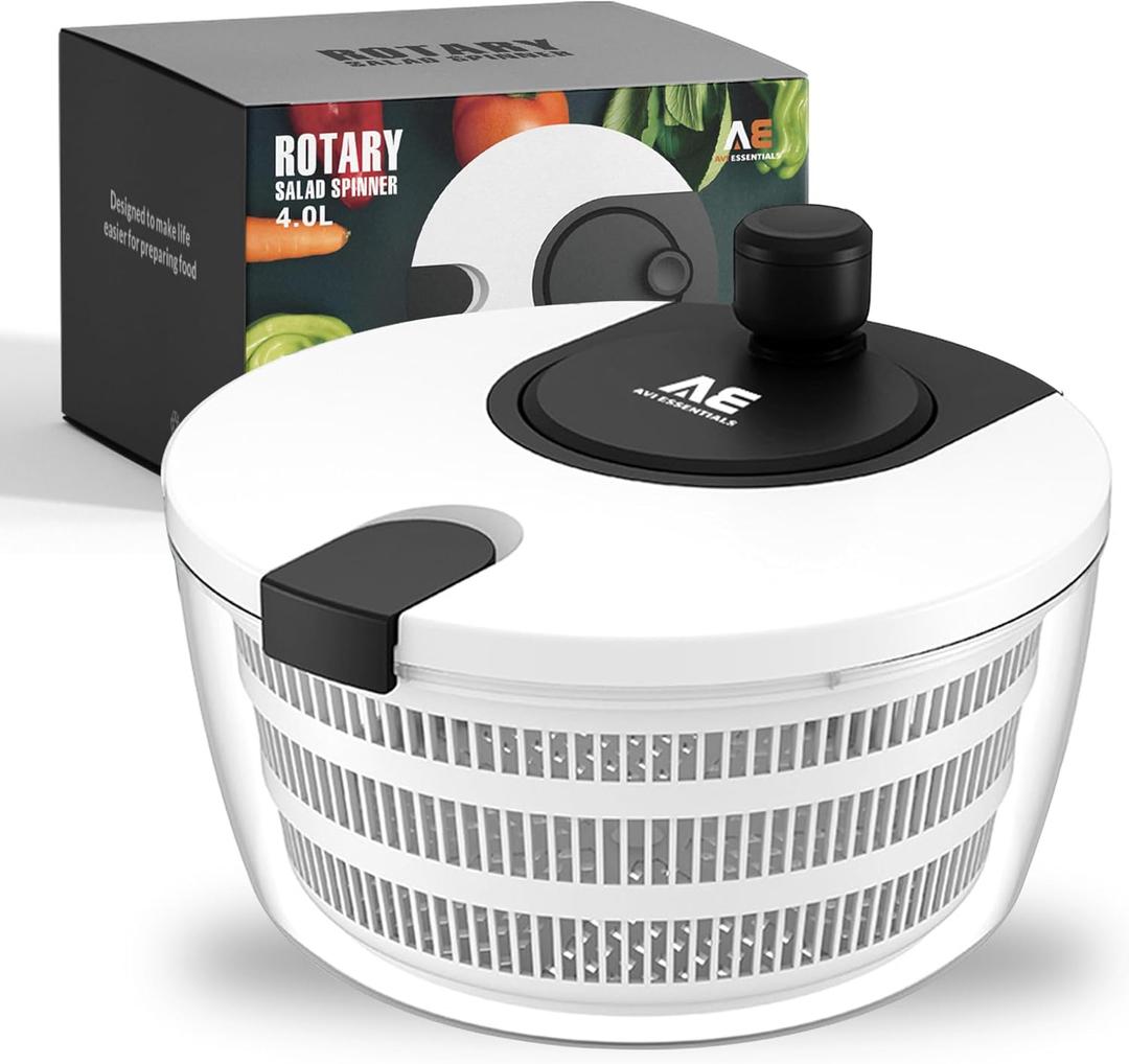 Large Salad Spinner  BPA-Free Vegetable & Fruit Dryer, Lettuce Spinner with Bowl and Colander