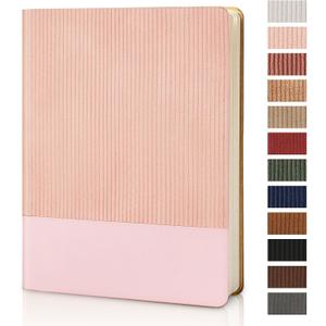 Lined Journal Notebook for Work College Ruled Note Book 7.2"x9.6"B5 PU Leather Daily Journaling 160 Pages for Women Men Writing Home School Supplies Business (Pink) (05-Pink-1pack)