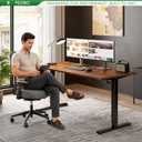 FEZIBO 55 x 30 Large Electric Standing Desk Height Adjustable, Walnut