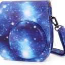 Phetium Instant mini 12 Camera Protective Case Compatible with Instax Mini 12 11,PU Leather Bag with Pocket and Adjustable Shoulder Strap (Starry Purple)