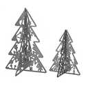 National Tree Company Christmas Tree Table Décor, Lightweight Wood, 10 in and 7 in White