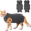 Cat Recovery Suit for Abdominal Wounds or Skin Diseases, Cat Onesie for Cats After Surgery Female Kitten Recovery Suit, Breathable E-Collar Alternative for Cats After Spay Anti Licking Wounds, Large