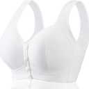 Daisy Bras for Older Women Floral Plus Size Bra Wireless Front Closure Bras for Senior Daisy Comfort Tshirt Bra (8X-Large, Pure White)