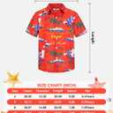 Yoimira Boys Christmas Shirt,Ugly Tropical Hawaiian Shirts for Kids Button Down Vacation Party Short Sleeve 7-14 Years