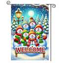 Nuxovilar Winter Garden Flag Double Sided Flags Decorations For OutsideWinter Holiday Decorative Flag Xmas Yard Outdoor Gardens Polyester (Snowman Type B,11.81 X 39.37 Inches)