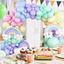165 Pcs Pastel Balloon Garland Kit, Rainbow Pastel Color Balloon Arch, Colorful Candy Macaron Balloons Differents Size 18/12/10/5 Inch for Baby Shower Wedding Girl Princess Birthday Party Decoration