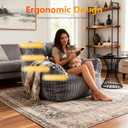 Bean Bag Chair for Adults, Oversized Memory Foam Bean Bag Chairs, Soft Corduroy Comfy Lounge Chair for Bedroom, Living Room & Reading Nook, Floor Chair Sofa, Armrest Bean Bag Chair