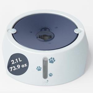 BARKING&MAD no Spill Water Bowl for Dogs 73.9oz (2.1L) - Anti-gulping, Slow Water Feed Dispenser for Large and Medium-Sized Breeds for Slow Drinking and Messy gulping Sloppy Drinkers (Graphite Grey)