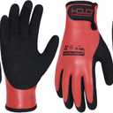 Waterproof Winter Work Gloves Men,Cold Weather Insulated Work Gloves Thermal Liner Superior Grip Latex Coating Warm for Outdoor xx-Large (Red-2pairs)