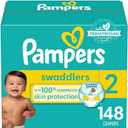 Pampers Baby Diapers - Swaddlers - Size 2, 148 Count, Ultra Absorbent Disposable Infant Diaper