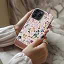 for iPhone 13 Pro Case Cute Wireless Charging Compatible Dual-Layer Shockproof Protection with Stylish Wildflower Design Protective Cover for Women - Custom Vintage Floral