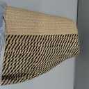 Mkono Woven Storage Basket Decorative Rope Basket Wooden Bead Decoration for Blankets,Toys,Clothes,Shoes,Plant Organizer Bin with Handles Living Room Home Decor, Yellow and Black, 16" W  13.8"