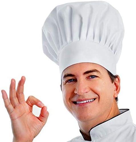 Chef Hat, Adult Premium Adjustable Elastic Baker Kitchen Cooking Chef Cap…