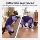 DENTRUN Cat Recovery Suit with Legs - Shedding Control & Anti-Licking Onesie, Stretchy Surgical Recovery Suit Cute Cat Clothes Indoor Soft Material for Comfort and Warmth for Pets, M