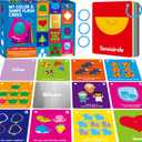 Color & Shape Flashcards, 50 Double-Sided Cards (30 Colors & 20 Shapes) Colorful Cards Educational Learning Tools for Preschool and Toddlers (3 Reclosable Rings Attached)