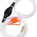 KATUMO Siphon Pump, Upgraded 15MM Enlarged Caliber Gasoline Siphon Hose Siphon Fuel Hand Pump for Gasoline, Oil, Diesel & Water with Hoses, Pinch Clips, Hose Retainer, Brass Extender