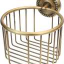 Vintage Toilet Paper Holder Wall Mount,Antique Brass Toilet Paper Holder,Roll Tissue Wire Basket Bathroom
