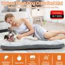 POCBLUE Deluxe Washable XL Dog Bed Dog Crate Mat 41 inch Comfy Fluffy Kennel Pad Anti-Slip for Dogs Up to 90 lbs, 41" x 27", Grey