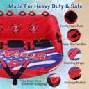 ZOOMBROS Towable Tubes for Boating 2-3 Person, Front/Back Tow Points Sofa Style Boat Tubes and Towables, Holds 340-510 lbs Large Capacity, Premium Nylon Cover, Perfect for Kids & Adults