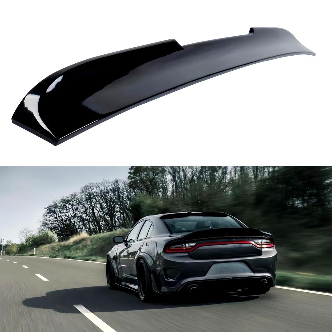 Rooftop Rear Spoiler Compatible with 2015-2023 Dodge Charger, Gloss Black V Style Wing Fits for 15-23 GT Pursuit R/T SRT SRT8 SXT Scat Pack SE Daytona Hellcat
