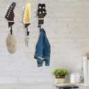 Gifts for Music Lovers, Guitar Music Decor, Decorative Hooks for Wall Hanging Clothes Coats Towels Keys Hats, Wall Mounted Heavy Duty (3-Pack)