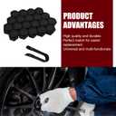 Zeathery 20 PCS Lug Nut Covers, Hexagonal Nut Rust and Dust Protector with Removal Tool, Tightly Fitting Anti-Theft Cap, Universal for Cars Tire Personalized Decorative Accessories (Black # 17 mm)