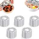 50PCS Reusable Aluminum Foil Food Covers,Aluminium Foil Elastic Food Bowl Storage Covers,Pop-Up Tin Foil Food Insulation Cover, Heat Shield Lids for Refrigerator Storage